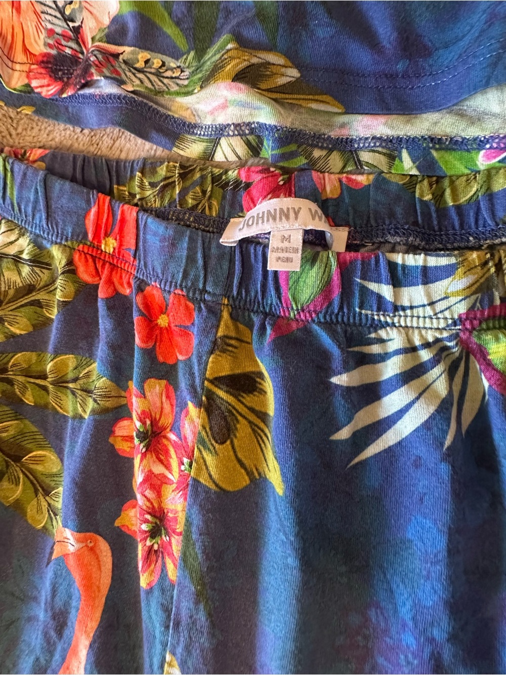 Johnny Was Navy Tropical Floral Two-Piece Lounge Set - Picture 8 of 11